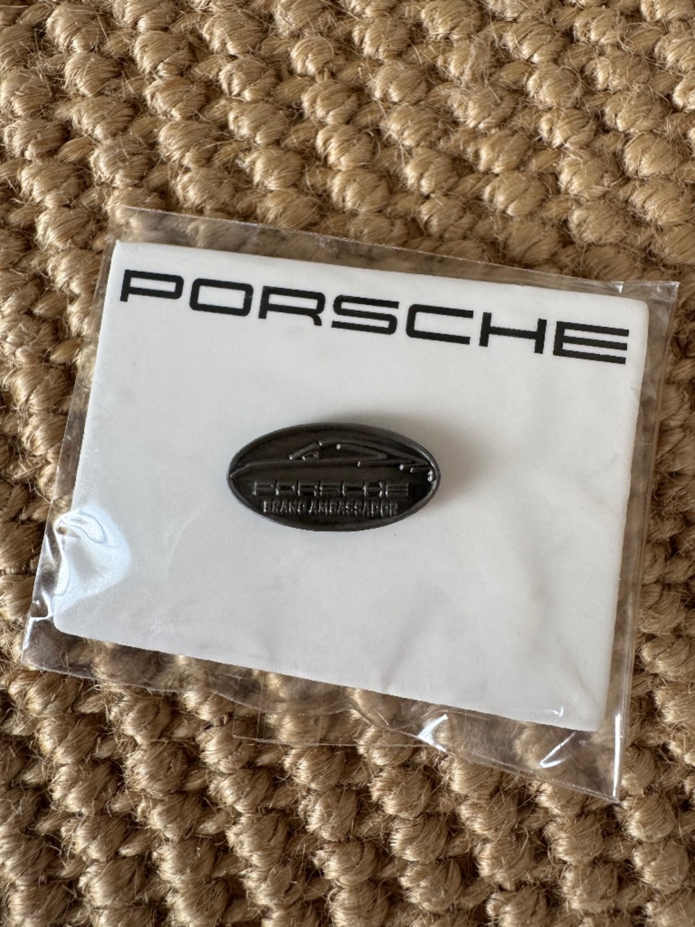 Porsche Brand Ambassador pin - Silver/Black - Brand New w/Tags
